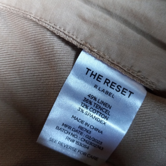 The Reset R Label Slouchy Trouser Pleated Ankle Pant Taupe Size S - Picture 5 of 6